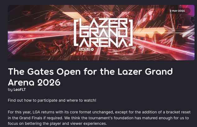 Lazer Grand Arena news post.